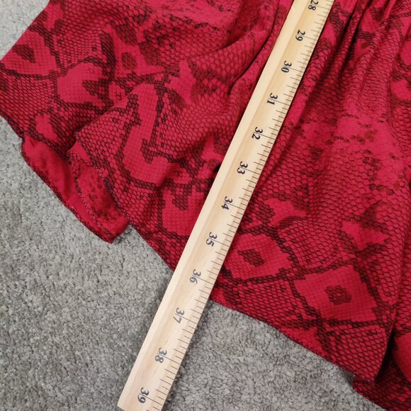 Women's Skirt Sz S Snakeskin Red Black A Line Tiered Whimsical Hippie Lagenlook - Picture 6 of 6